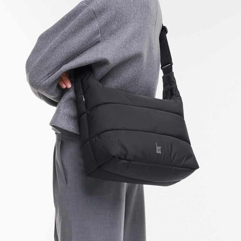 GOT BAG Women's Puffer Square Bag Large Monochrome Bag, black