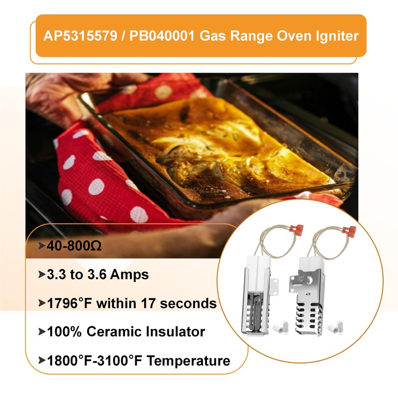 Long Term 2 Pcs PB040001/ AP5315579 Gas Range Oven Igniter
