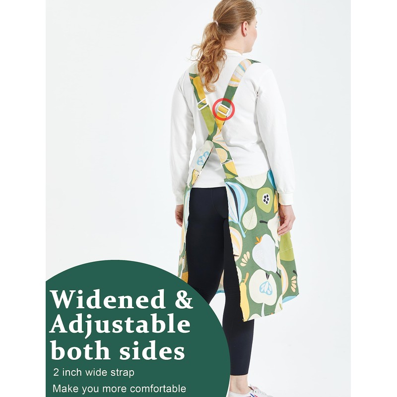 APRONNER Big Plus Size Aprons for Women with Pockets Cotton