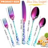Vilihkc 20 piece Peony Flower Pattern Design Silverware Set, Stainless