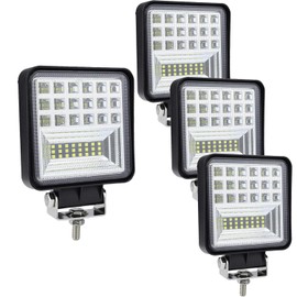 LED Light Pods, 4 Inch 126W Square LED Work Light, Spot and Flood Combo Beam Off Road Lights Driving Light, 12V 24V Work Lights for Truck Pickup Boat Golf Cart SUV ATV UTV (4 Pack)