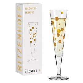 RITZENHOFF Goldnacht No. 41 1071041 Champagne Glass 200 ml Designer Item with Real Gold Made in Germany