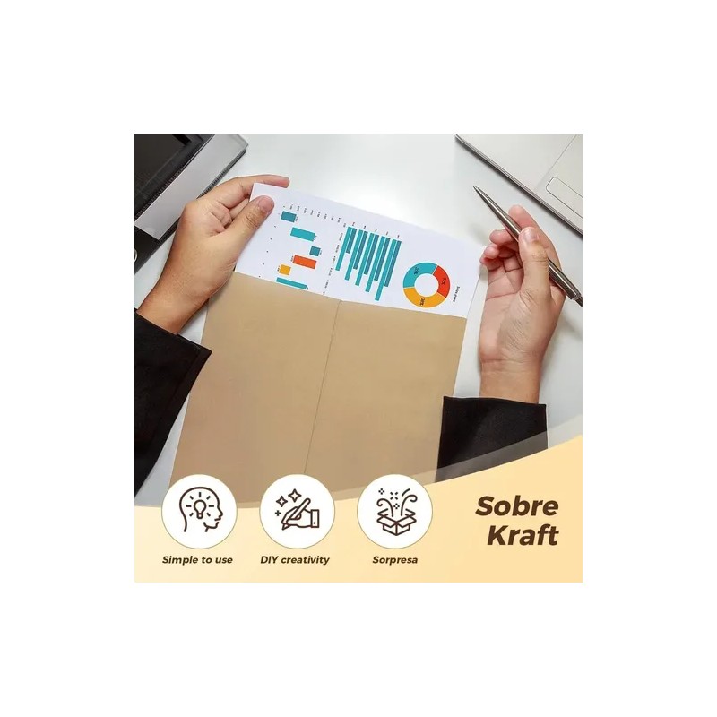 Sobres de Papel Kraft A4 Pack 100 Ecológicos Amarillos
