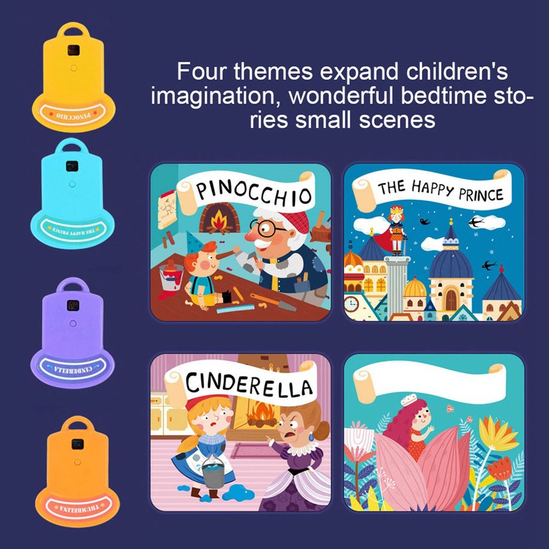 Mini Sleeping Story Telling Flashlight Projector Torch Educational Child Kid