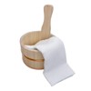 IPPINKA Natural Japanese Hinoki Wood Bath Bucket with Handle