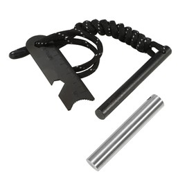Ferro Rod Fire Starter and Magnesium Rod Kit – All-in-One Survival Fire Starter Tool with Flint and Steel, 6-in-1 Multi-Tool Scraper, Paracord Landyard Handle and Striker for Camping, Hiking, Hunting