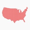 CafePress Red Dot Map Of The U.S.Of A Greeting Cards