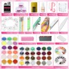 TEEROVA Nail Art Kit, 42 Acrylic Powder Liquid Brush Glitter