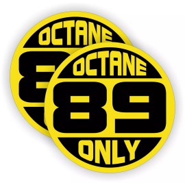 Unbranded (2) 89 OCTANE ONLY Fuel Door Vinyl Stickers | Gasoline Gas Pump Decals Labels