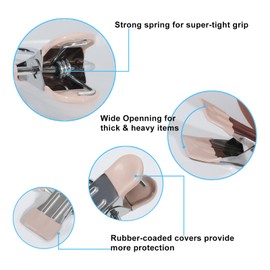 15/30Pcs Upgrade Double Head Clamp Dipped Clothespin for Laundry Hooks with Clips, Boot Holder, Hanging Clips, Portable Multifunctional Hangers Single Clip Space Saving for Jeans, Hats (30, Pink)