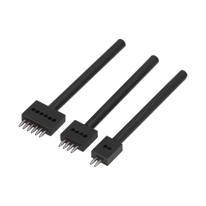 3Pcs Leather Perforated Tool Black Tooth Durable Quick Easy DIY