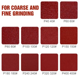Kongming Pack of 25 Sandpapers, 225 mm Velcro Sanding Discs, 225 mm Grit, P150, 10 Holes in Red for Drywall Sanders, Orbital Sanders, Abrasive Giraffes