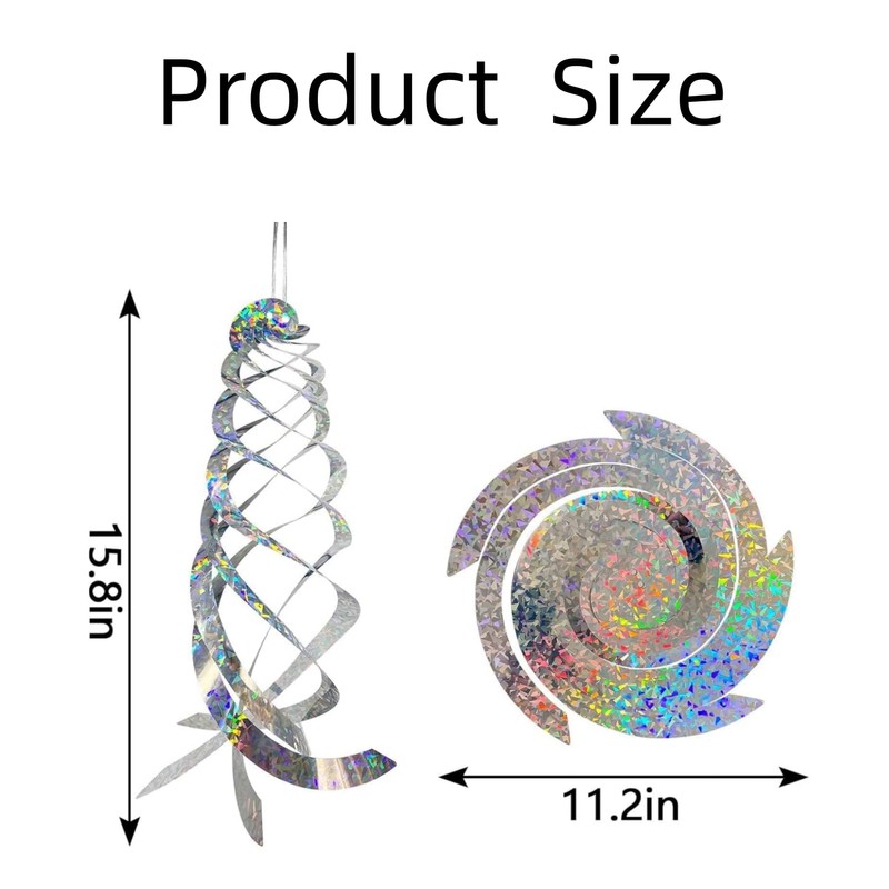 MEZOKUCEL Anti-Bird Deterrent Reflective Ornamental Spiral Device, 6Pcs Hanging Bird