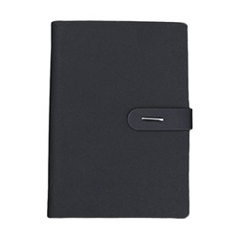 6 Hole Ring Binder Black PU Leather A5 Notebook Personal Planner Refillable Diary Notepads, 100 Sheets, Pack of 1