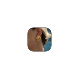 Chunky gold statement earrings for Women Round Rope Disc Stud Earrings 18k Gold Color Hypoallergenic Stainless Steel Thread Texture Tound Earrings Temperament Plated Rust Proof Stylish Charm Jewelry (Gold)