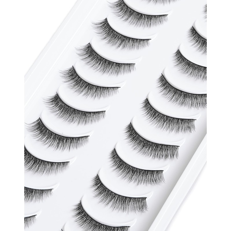 Natural Looking False Eyelashes Natural Lashes Thin Band Eyelashes Reusable