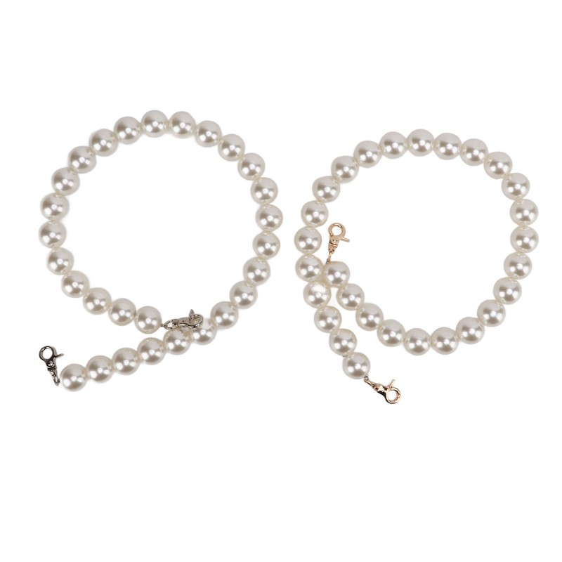 2Pcs Pearl Bead Bag Chain 60cm Workmanship Easily Install Detachable