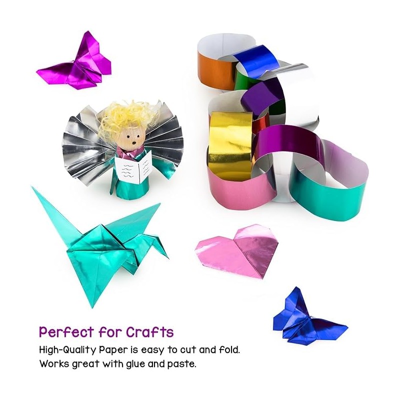 Hygloss Metallic Foil Paper - 24 Sheets 8 Assorted Metallic
