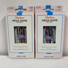 Sally Hansen LOT x2 SALLY HANSEN Mega Shine Top Coat Nail Protection 45306 Clear 0.45 Fl Oz