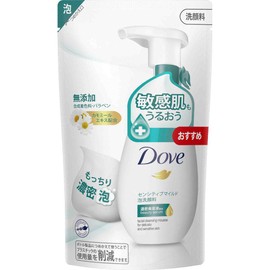 Dove Sensitive Mild Creamy Foam Facial Cleanser, Refill 4.5 fl oz (140 ml)