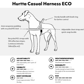 Hurtta Casual Eco Dog Harness (Black, 50-60 cm)