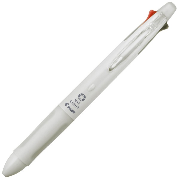 Pilot Mult Function Pen 4+1 Light, 0.7mm Ballpoint Pen, 0.5mm Mechanical Pencil, White, (BKHL-50R-W)
