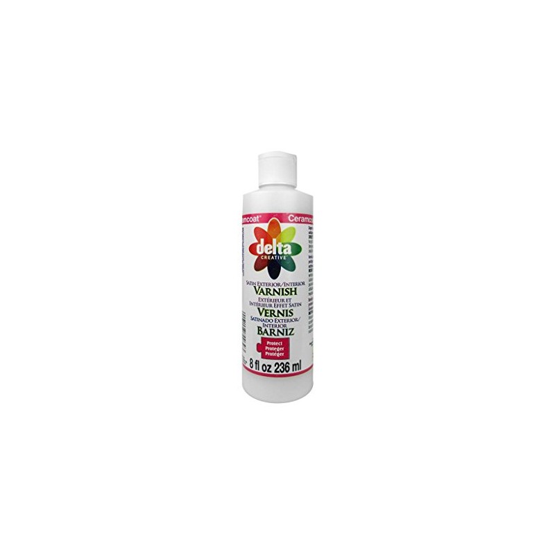 Delta Ceramcoat Satin Finish Exterior/Interior Varnishes, 8 oz., Clear