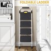 KINGRACK Sturdy Steel 4 Step Ladder, Folding Step Stool with