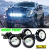 CHUSYYRAY 4pcs White LED Grille Lighting Kit Universal Fit Truck