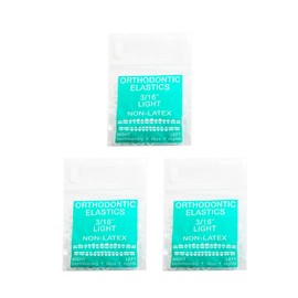 JMU Clear Orthodontic Elastics 3/16 Light, 300 Pack Orthodontic Rubber Bands Latex Free Intraoral Elastic Bands Dental Rubber Bands Made in USA