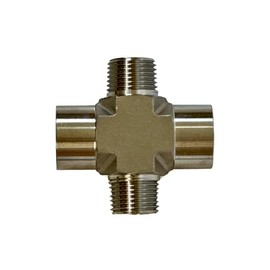 QSP NPT Stainless Steel 304 Cross Fitting 4 Way 2x MNPT 2x FNPT 1/4" 3/8" 1/2" by Quality Stainless Parts (1/4")