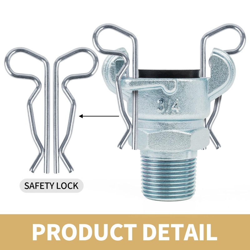 ChillWaves Iron Air Hose Fitting, 3/4" NPT Male 2 Lug