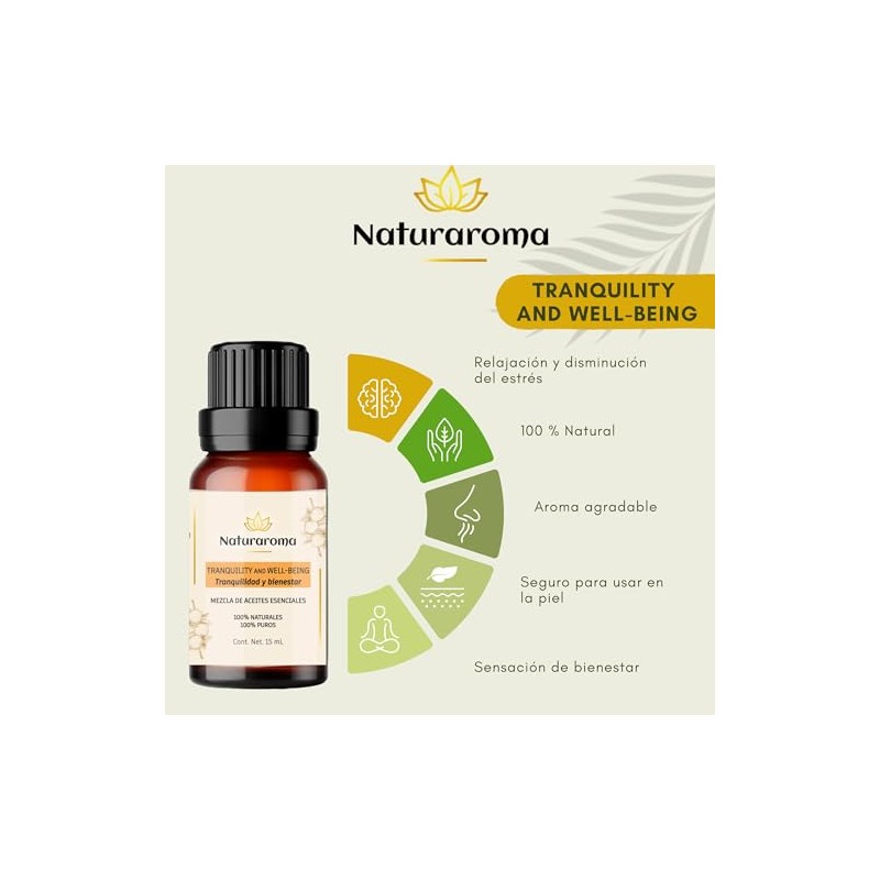 Aceite Esencial Tranquility and Well-Being, Mezcla de Lavanda, Naranja y