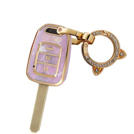 ontto Tie-dye TPU Car Key Fob Cover fit for Honda Accord 2016 2017 Civic 2016 2017 2018 2019 Remote Key Case Keyring Keychain Key Holder Key Shell Bag Protection Accessories 4 Buttons Pink