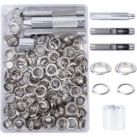 Luabue 280PCS 12MM Grommets Eyelets Tarpaulin Repair Kit Eyelet Punch Kit Metal Eyelets for Fabric Leather Craft Tarpaulin Curtains DIY and Decoration