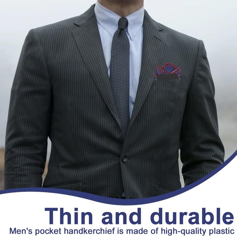 EIHI 2 Pack Pocket Square Holder Set Men's for Wedding