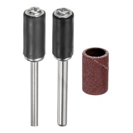 HARFINGTON 3pcs Sanding Drums Sleeves Set 1/4 Inch Grit 400 Sanding Sandpaper with Mandrel Rotary Tool Mini Sanding Drum Kit for Metal Jewelry Wood Fine Processing Polishing