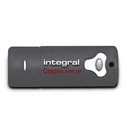 Integral 64GB Crypto-197 256-Bit Hardware Encrypted 3.0 USB Secure Flash Memory Drive - Certified to FIPS 197, Brute-Force Password Attack Protection & Rugged Double-layer Waterproof Design