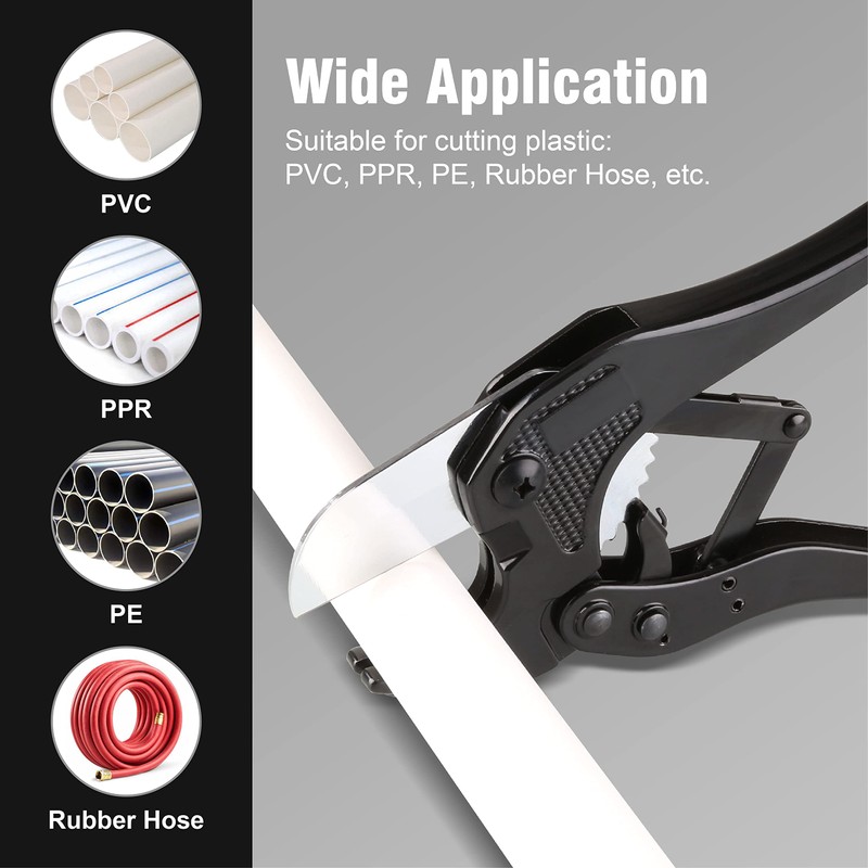 iWork PVC Cutter 1-5/8", PVC Pipe Cutter, Ratcheting PVC Cutter