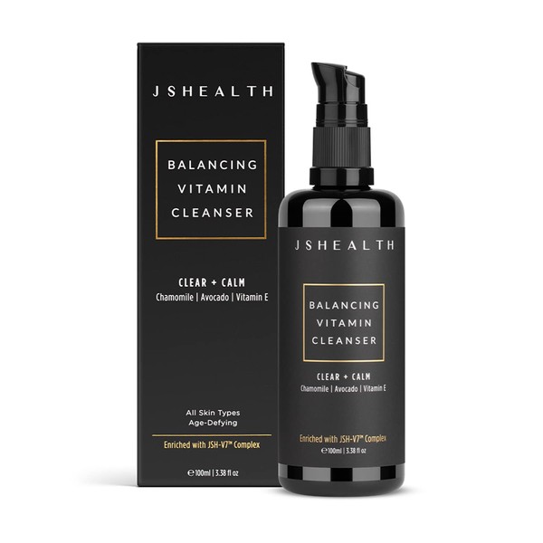 JSHealth Facial Cleanser - Gentle Face Cleanser and Face Wash for Women and Men with Vitamins C & E, Avocado Oil, & Chamomile