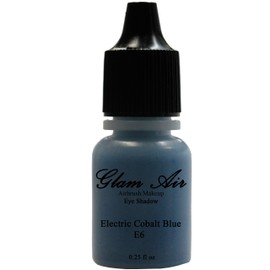 Glam Air Airbrushsh Eye Shadow Colors Water-based 0.25 Fl. Oz. Bottles of Eyeshadow(Choose Your Colors From Menu) (E6- ELECTRIC COBALT BLUE)