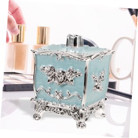 WHAMVOX Flower Embossed Cotton Pad Storage Box Dustproof Makeup Sponge Organizer Cotton Swab Container for Bathroom Essentials and Cosmetic Storage