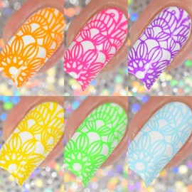 6 Piece Stamping Polish Bundle Opaque in 1 Coat by Twinkled T (Rainbow)