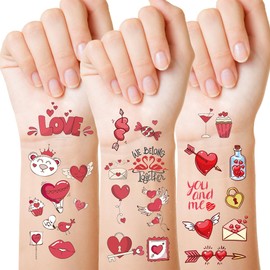 Seeiuua Valentines Day Gifts for Kids Valentines Temporary Tattoos gifts for him her Valentines Decorations for Classroom Boys Girls School Class Party Favors