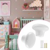 Qjaiune 5pcs Ceramic Cabinet Knobs White Drawer Knobs, Round Shaped