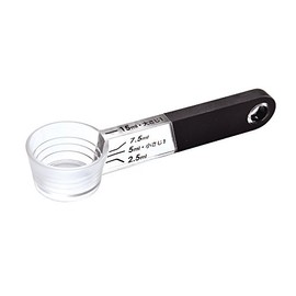 Pearl Metal Softia C-3699 Measuring Spoon, Can Be Placed and Measuring Spoon, Black