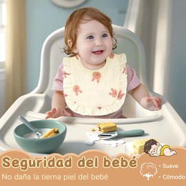 ZQSQD Baberos para Bebé 8 Piezas, Baberos para Niñas y Niños, Babero de Muselina para Babas de Bebé, Algodón Puro, Cómodo y Absorbente, Adecuado para la Dentición y el Babeo del Recién Nacido