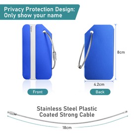 Luggage Tags, 2Pcs Aluminum Alloy Baggage Labels, Suitcase ID Tag Set, Handbag Tag Labels Travel Accessories for Checked Luggage, Hand Luggage and Handbags - Multi-Color