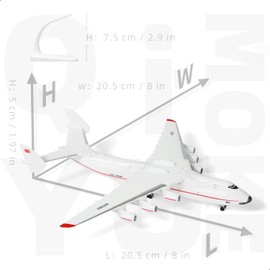 QIYUMOKE 1/400 Antonov 225 Model Airplane Russian Livery Mriya AN-225 Metal Diecast Airplanes Model with Stand for Adult Military Cargo Plane Gift or Decoration Display Ornaments