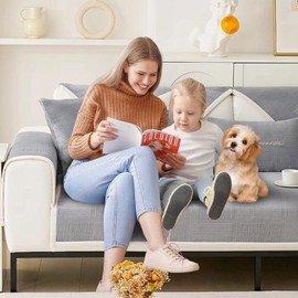 kogxscej Sofa Cover, Corner Sofa L-Shape Waterproof Sofa Protector, Non-Slip Dog Cat Couch Cover, Corner Sofa U-Shape Blanket Universal 3/2/4/1–Seater Sofa